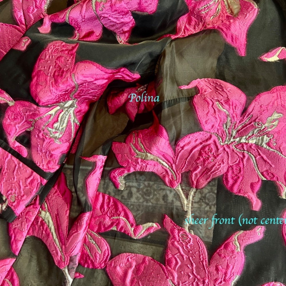 Frank Lyman Woven Metallic Sheer Organza Asymmetrical Jacket Size SP - gorgeous! - Picture 13 of 14